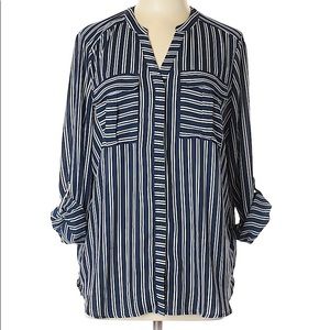A.N.A. A New Approach -long sleeve -striped blouse